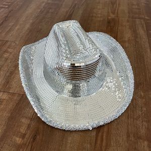 Renaissance Disco Ball Silver Mirrored Cowboy Hat